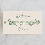 "Doodled" - Bridal Shower Favor Tags in Meadow by Petra Kern - Front
