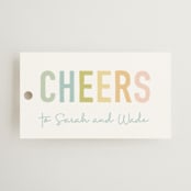 "Cheers And Beers" - Bridal Shower Favor Tags in Rainbow by Sara Hicks Malone - Front