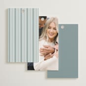 "Ribbon Wreath" - Bridal Shower Favor Tags in Bluebell by Leah Bisch - Back of Card Options
