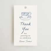 "Tea Cup Party" - Bridal Shower Favor Tags in Periwinkle by Alethea and Ruth - Front