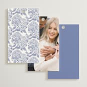 "Coastal Toile" - Bridal Shower Favor Tags in Periwinkle by Jenna Holcomb - Back of Card Options
