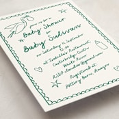"Stork Party" - Baby Shower Invitations in Apple by Zani van Zyl - Detail