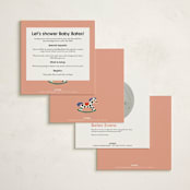 "Rocking Baby Shower" - Baby Shower Invitations in Peach by Harriet Richter - Back of Card Options