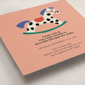 "Rocking Baby Shower" - Baby Shower Invitations in Peach by Harriet Richter - Detail