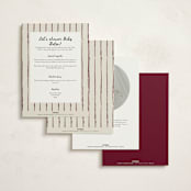 "Bow Corners" - Baby Shower Invitations in Rosewood by Cass Loh - Back of Card Options
