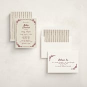 "Bow Corners" - Baby Shower Invitations in Rosewood by Cass Loh - Assembled