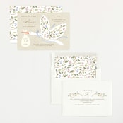 "Blooming Stork" - Baby Shower Invitations in Cornflower by Susan Zinader - Assembled