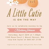 "little cutie oranges" - Baby Shower Invitations in Peach by Karidy Walker - Detail