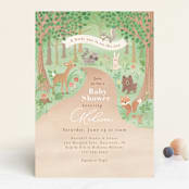 "Into the Woods" - Baby Shower Invitations in Earth by Jennifer Wick - Front