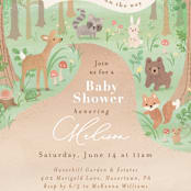 "Into the Woods" - Baby Shower Invitations in Earth by Jennifer Wick - Detail