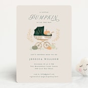 "Pumpkin Stroller" - Baby Shower Invitations in Pumpkin by Petra Kern - Front