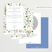 "Spring woodland" - Baby Shower Invitations in Elderflower by Sarah Knight - Back of Card Options