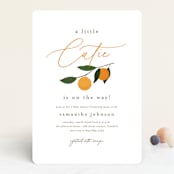 "Little Cutie" - Baby Shower Invitations in Clementine by Stacey Meacham - Front