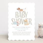 "Puppy" - Baby Shower Invitations in Little Boy Blue by Itsy Belle Studio - Front