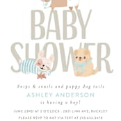 "Puppy" - Baby Shower Invitations in Little Boy Blue by Itsy Belle Studio - Detail