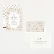 "autumn toile" - Baby Shower Invitations in Acorn by Rebecca Durflinger - Assembled