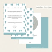 "Crib Bows" - Baby Shower Invitations in Powder Blue by Carolyn MacLaren - Back of Card Options