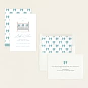"Crib Bows" - Baby Shower Invitations in Powder Blue by Carolyn MacLaren - Assembled