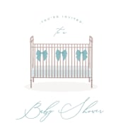 "Crib Bows" - Baby Shower Invitations in Powder Blue by Carolyn MacLaren - Detail