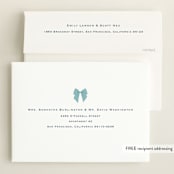 "Crib Bows" - Baby Shower Invitations in Powder Blue by Carolyn MacLaren - FREE Recipient Addressing