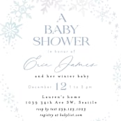 "Winter Baby Snowflakes" - Baby Shower Invitations in Bluebell by Alethea and Ruth - Detail