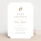 "Footprint" - Baby Shower Invitations in Golden by Stacey Meacham - Front