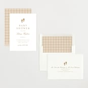 "Footprint" - Baby Shower Invitations in Golden by Stacey Meacham - Assembled