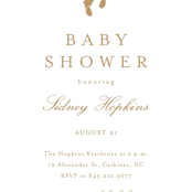 "Footprint" - Baby Shower Invitations in Golden by Stacey Meacham - Detail