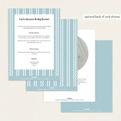 "It's An Event" - Baby Shower Invitations in Ocean by Robert and Stella - Back of Card Options