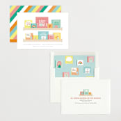 "Modern Book Shelf" - Baby Shower Invitations in Brights by Itsy Belle Studio - Assembled