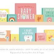 "Modern Book Shelf" - Baby Shower Invitations in Brights by Itsy Belle Studio - Detail