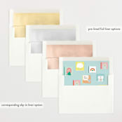 "Modern Book Shelf" - Baby Shower Invitations in Brights by Itsy Belle Studio - Envelope Liner Options