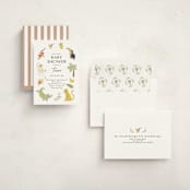 "Tropical Animals" - Baby Shower Invitations in Ivory by Kate Blalock - Assembled
