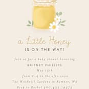 "Little Honey" - Baby Shower Invitations in Greige by Itsy Belle Studio - Detail