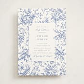 "Dreamy Toile" - Baby Shower Invitations in Blueberry by Teju Reval - Front