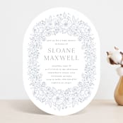 "Wild Roses" - Baby Shower Invitations in Powder Blue by Kristen Smith - Front
