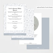 "Wild Roses" - Baby Shower Invitations in Powder Blue by Kristen Smith - Back of Card Options
