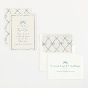 "ribbon bow drawing" - Baby Shower Invitations in Dusty Blue by Cass Loh - Assembled