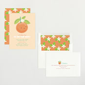 "Little Cutie" - Baby Shower Invitations in Citrus by Itsy Belle Studio - Assembled
