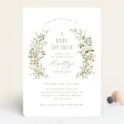 "Summer Wildflowers" - Baby Shower Invitations in Blush by Jennifer Wick - Front