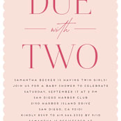"Due With Two" - Baby Shower Invitations in Carnation by Erica Krystek - Detail