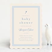 "Classic Start" - Baby Shower Invitations in Powder Blue by Carolyn MacLaren - Front