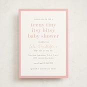 "itsy" - Baby Shower Invitations in Sweet Pink by Sara Hicks Malone - Front