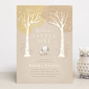 "Little owlet" - Baby Shower Invitations in Almond by Jennifer Wick - Front
