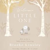 "Little owlet" - Baby Shower Invitations in Almond by Jennifer Wick - Detail