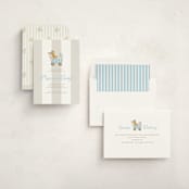 "Preppy Pup" - Baby Shower Invitations in Bluebird by Susan Zinader - Assembled