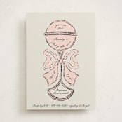 "Antique Rattle" - Baby Shower Invitations in Rose by Gwen Bedat - Front