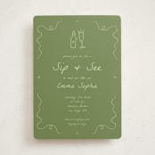 "Doodle Sip and See" - Baby Shower Invitations in Moss by Stephanie Heinrich Godbout - Front