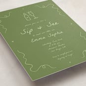 "Doodle Sip and See" - Baby Shower Invitations in Moss by Stephanie Heinrich Godbout - Detail