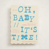 "Oh Baby It's Time" - Baby Shower Invitations in Blueberry by Kartika Paramita - Front
